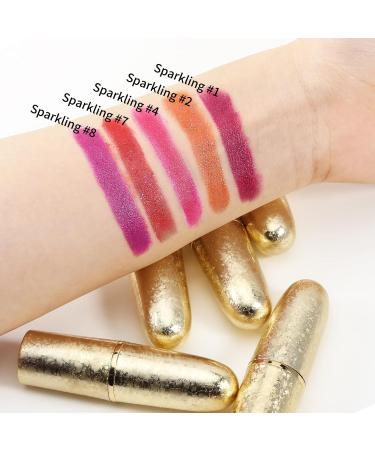 Boobeen Glitter Lipstick - Hydrating Sparkling Lip Balm & Metallic Finish Lip Makeup for Women & Girls (Sparkling #4 - Buy Online on GoSupps.com