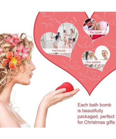 Hearts Shape Bath Bomb Gift Set - 4 x 4oz Colorful Bubble Bath Bombs with Essential Oils - Perfect Gift Idea for Women, Wife, Girlfriend - Valentine's Day & Mother's Day Gifts - Buy Online on GoSupps.com
