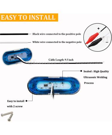 PSEQT 3.8'' Waterproof Boat Marine LED Lights - Blue 6Pcs | Interior Deck Light for Pontoon, Fishing Boat, Kayak, Sailboat | 12V 24V - Buy Online on GoSupps.com