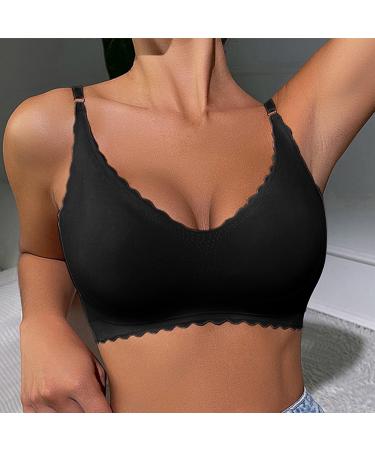 CCOOfhhc Women's Bustier with Removable Pads - Invisible Soft Black XL | Comfortable & Chic Lingerie - Buy Online on GoSupps.com