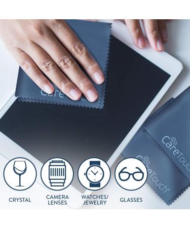 Buy Care Touch Microfiber Cleaning Cloths - 6 Pack for Glasses Phones & Screens | Lint-Free Large Navy Blue Microfiber Cloths - Buy Online on GoSupps.com