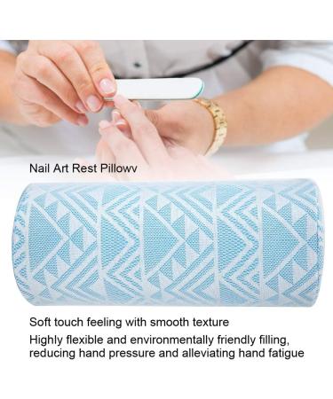 Easy To Clean High Flexibility Nail Art Pad Nail Art Hand Pillow Beauty Salon Woman for Home Manicure Store Blue geometry - Buy Online on GoSupps.com
