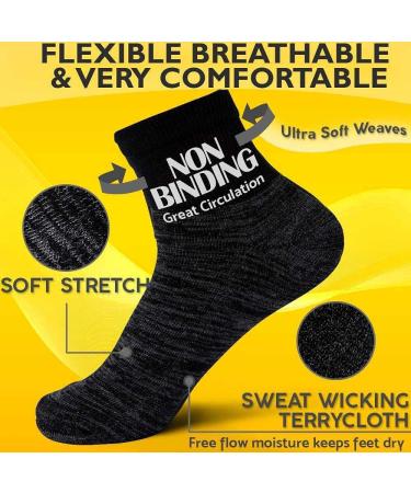Wide Non-Binding Bamboo Diabetic Circulatory Socks 3 Pack - Large/X-Large - Black Grey - 3 Pairs Ankle - Buy Online on GoSupps.com