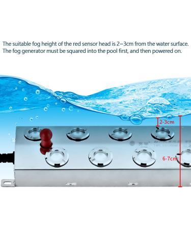 6 Head Ultrasonic Fog Machine 4200Lm/h Mist Maker Air-cooled Fogger with Waterproof Power Supply and Float for Garden Pool Water Fountain Pond Atomizer (Color : With 150W Power Supply) - Buy Online on GoSupps.com