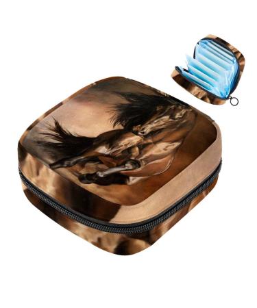 Women's napkin storage bag 3D running horse menstrual cup portable women's tapes storage bags female menstruation first period bag for teenagers girls women women
