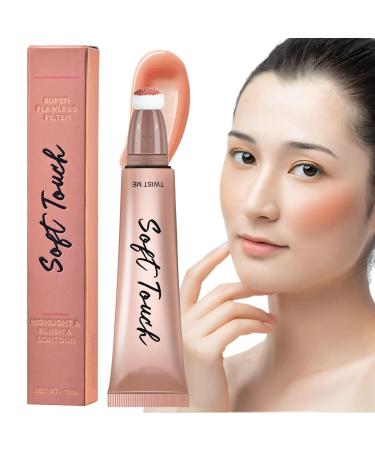 REMEK Highlighter Makeup for Women - Stick Makeup Liquid Cosmetic Cheeks for Enhancing Blush Party | Highlighter Lasting Shine Blush Cream Stick 3D Makeup Blush B1