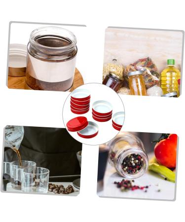 VINTORKY 12pcs Mason Jar Lids Mason Cup Lids Kitchen Storage Accessories Mason Jar Drinking Lids Regular Canning Lids Regular Mouth Lids Screw Jar Lid Caps Ingredients Metal Tinplate Child 7x7x1.5cm Red - Buy Online on GoSupps.com