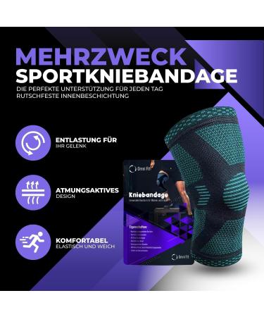 Omni Fit Knee Bandage - Maximum Support for Pain-Free Movement | Comfortable Breathable XL Gray | Ideal for Active Lifestyle - Buy Online on GoSupps.com