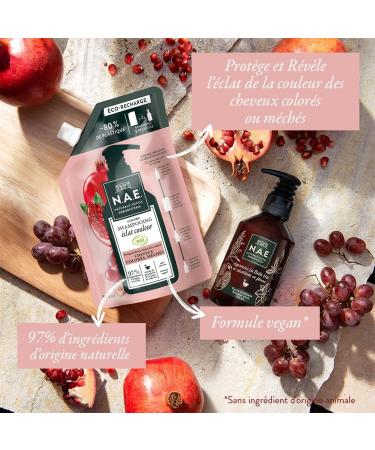 N.A.E. - Liquid Shampoo Color Radiance - Protects & Reveals the brilliance of the color - Colors - Colored Highlighted Hair - Certified Organic - Silicone Free - Vegan Formula - 500 ml Refill - Buy Online on GoSupps.com