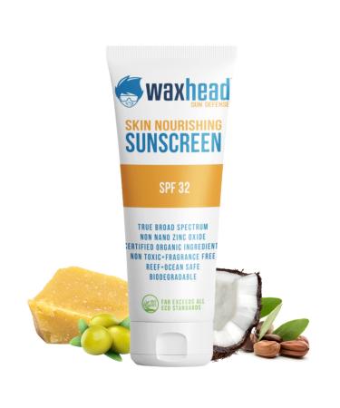 Waxhead Mineral Sunscreen - Kids Sunscreen  Won t Burn Eyes  Eco Friendly  Tattoo Sunscreen  Non Toxic  Biodegradable  Oxybenzone Free and Avobenzone Free Suncream (4 oz)