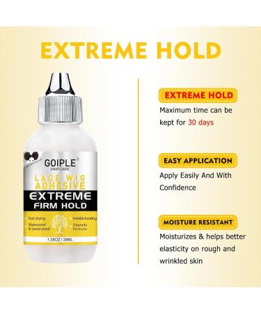 Wig Glue 1.34oz - Waterproof Lace Front Wig Adhesive Kit with Tools | Hair Wax Stick & Edge Control Wax Included - Buy Online on GoSupps.com