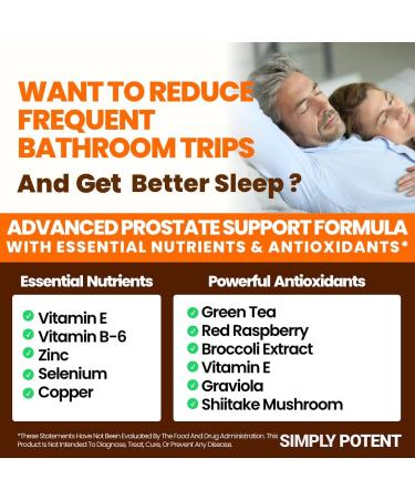 Prostate Supplements for Men (120 Capsules) Saw Palmetto Prostate Health Support - 33 Vitamins & Herbs - Beta Sitosterol Plus B6 Selenium & Zinc for Healthy Urination Frequency & Flow & Proper Sleep - Buy Online on GoSupps.com
