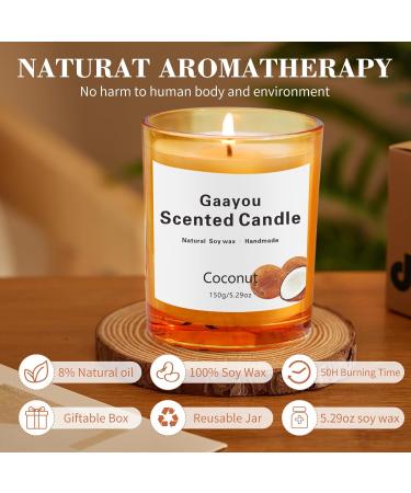 Buy Soy Wax Candles - Strongly Scented Coconut Jar Candles for Home | Ideal Gifts for Women & Men - Aromatherapy Benefits - Buy Online on GoSupps.com