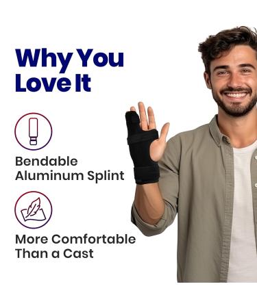 Metacarpal Finger Splint Hand Brace - Left Hand, Small/Med Size - Support for Broken Fingers, Wrist & Hand Injuries - Buy Online on GoSupps.com