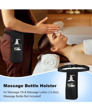 SITHON Professional Massage Bottle Bag - Adjustable Waist Holder Organizer for Massage Lotion & Oil - Black Holster with Multiple Pockets - Buy Online on GoSupps.com