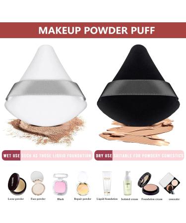 4 Pcs Powder Puff Makeup Puff Triangle Powder Puff Soft Powder Sponge Reusable Makeup Triangle Sponges with Strap for Loose Powder Body Cosmetic Foundation Wet Dry Makeup Tool Black and White black+white - Buy Online on GoSupps.com