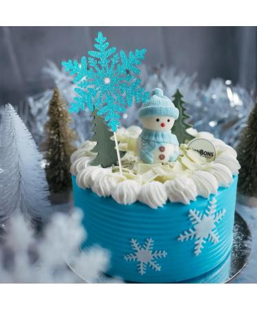 Christmas snowflake cake topper decoration (Blue) - Buy Online on GoSupps.com
