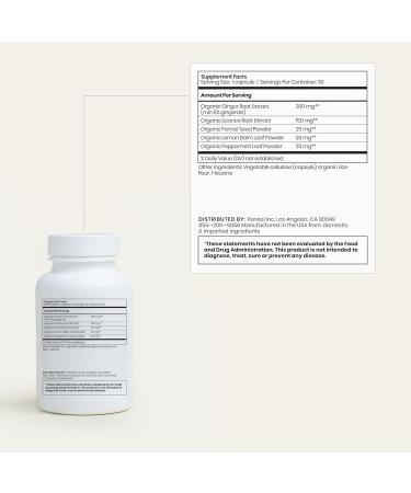 Perelel Digestive Health Supplement with Organic Ginger Lemon Balm & Fennel to Support Gut Health & Digestive Comfort Botanical Supplement for Women & Men Soy Dairy & Gluten Free 30 Pills - Buy Online on GoSupps.com