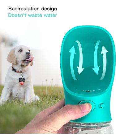 M&MKPET 12oz Dog Water Bottle for Walking | Portable Pet Water Dispenser Bowl | Outdoor Travel Drink Cup | Blue - Buy Online on GoSupps.com