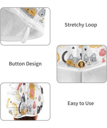 Small Lovely Cats Hair Towel 2 Pack - Super Absorbent Quick Dry Hair Turbans for Women & Girls - Buy Online on GoSupps.com