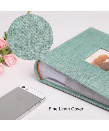 Vienrose 4x6 Photo Album - 100 Pockets Linen Frame Cover with Memo Areas - Large Capacity Pictures Book for Wedding Family Baby Vacation - Green - Buy Online on GoSupps.com