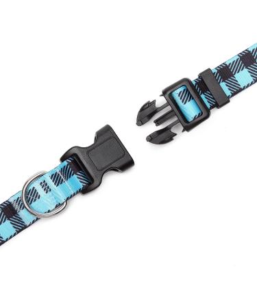 Buy Mercano Adjustable Dog Collar - Soft Nylon Comfort & Durable Checkered Blue Design for Small Medium Dogs & Cats - Buy Online on GoSupps.com