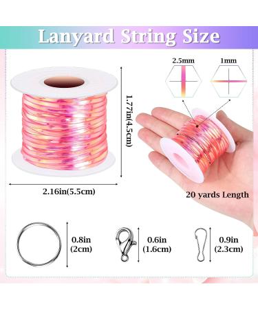 Cridoz Boondoggle String Kit with 20 Rolls Plastic Lacing Cord and 50 Keychain Accessories - Lanyard String Set for Crafts & Weaving - Buy Online on GoSupps.com