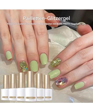 Hand Health Care for Glitter Nail Polish Kit for 6 Colorful LED Colors Dipped on 7ml Glossy Finish Long Lasting Sparkling Polycone - Buy Online on GoSupps.com