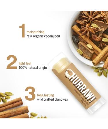 Hurraw! Chai Spice Lip Balm 3 Pack: Organic Certified Vegan Cruelty and Gluten Free. Non-GMO 100% Natural Ingredients. Bee Shea Soy and Palm Free. Made in USA - Buy Online on GoSupps.com