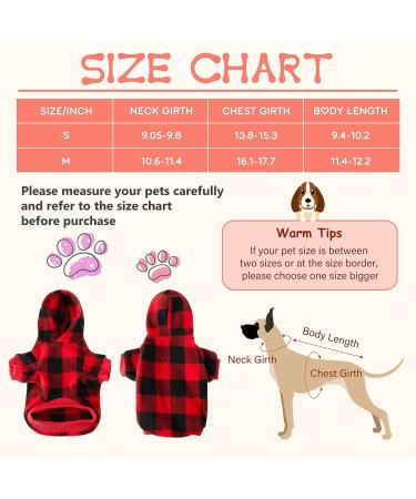 Frienda Plaid Dog Hoodie with Hat - Warm Winter Pet Clothes for Small Medium Puppy (Medium) - Buy Online on GoSupps.com