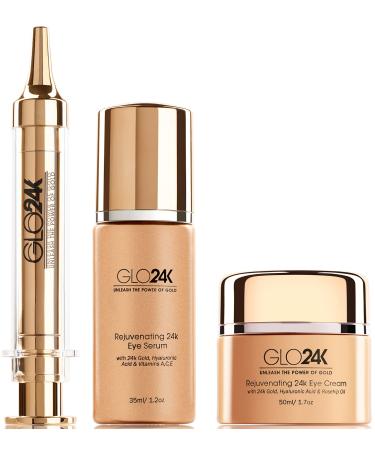 GLO24K Complete Eye Care Set with our 24k Instant Facelift Cream Eye Cream and Eye Serum