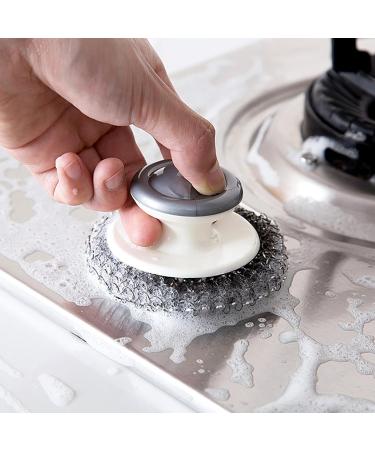Metal Sponge for Washing Dishes | Ergonomic Dish Scrubber Cleaning Brush - Bathroom and Kitchen Accessory for Floor Bakeware Sink Faucet Plate Range Hood Wall Grill - Buy Online on GoSupps.com