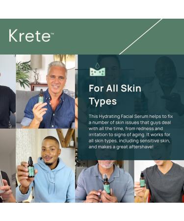 KRETE 30-Seconds Hydrating Facial Serum for Men | Anti-Aging Wrinkle Reduction Eye Bag Relief | Oil-Free Moisturizer for All Skin Types - Buy Online on GoSupps.com