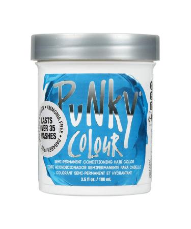 Punky Lagoon Blue Semi Permanent Conditioning Hair Color  Non-Damaging Hair Dye  Vegan  PPD and Paraben Free  Transforms to Vibrant Hair Color  Easy To Use and Apply Hair Tint  lasts up to 35 washes  3.5oz Lagoon Blue 3....