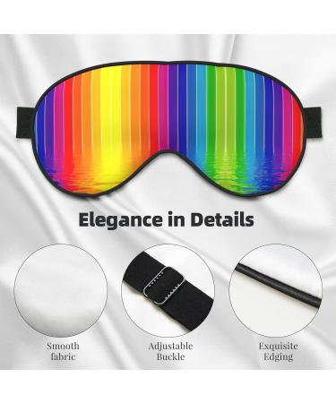 FoRes Rainbow Striped Eye Mask - Adjustable Light Blocking Sleep Mask for Adults | Unisex Black Design for Deep Rest - Buy Online on GoSupps.com