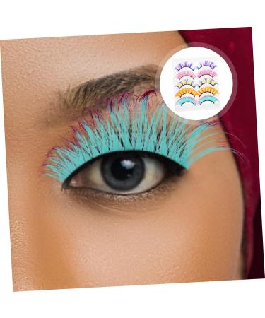 minkissy 5 Pairs Colored False Eyelashes Natural Fake Lashes Russian Strip Lashes d Curl Colorful Lash Extensions Colored Cluster Lashes False Eyelashes Fluffy Fake Eyelashes Individual Bar - Buy Online on GoSupps.com