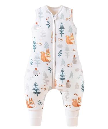 Chilsuessy 2 Pack 1.5 Tog Cotton Sleeping Bag for Kids - Squirrel & Forest Bear Design Perfect for All-Year Use | Baby Sleep Bag (80cm Fits Height 85-95cm) - Buy Online on GoSupps.com