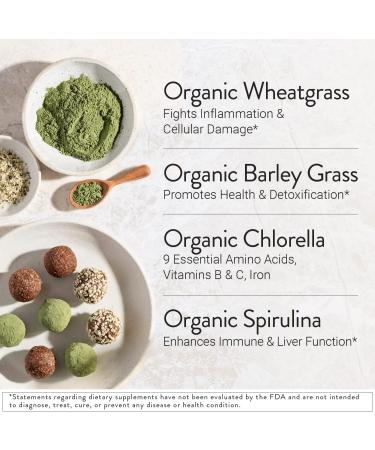Melrose Essential Greens Superfood Powder - Organic Gut Health & Detox Blend with Wheatgrass, Barley, Chlorella & Spirulina - Gluten-free, Vegan, Non-GMO - ACO Certified - 1 Month Supply - Buy Online on GoSupps.com