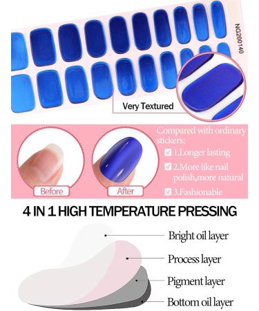 EBANKU 20 PCS Semi Cured Gel Nail Strips Full Wraps with Nail File - #18 | Adhesive Gel Nail Stickers for UV/LED Lamp | Shop Now - Buy Online on GoSupps.com