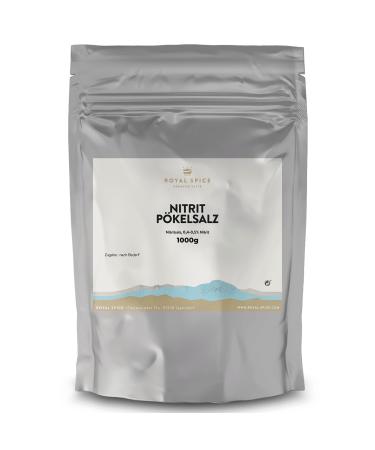 Royal Spice Nitrite P kelsalz 1kg- Pure and Fine P kelsalz for the production of meat and sausage products in the recoverable ZIP bag- NPS salt 0.4% -0.5% sodium nitrite 1 kg (1 Pack)