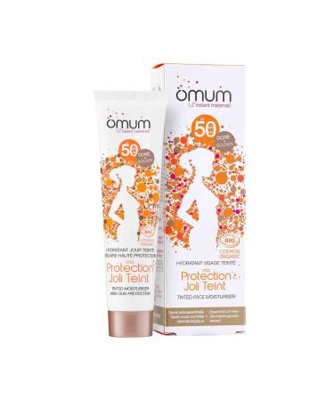 OMUM - Golden tinted facial sunscreen SPF50 40 ml - Ma Protection Joli Teint - Organic & Natural facial moisturizer - Anti-UVA/UVB protection - Made in France Vegan Pregnancy and breastfeeding compatible