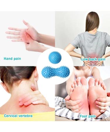 Buy Zhio Massage Ball Set - Blue 9cm Hedgehog Ball & 15 Foot Roller for Stress Relief & Muscle Relaxation - Buy Online on GoSupps.com