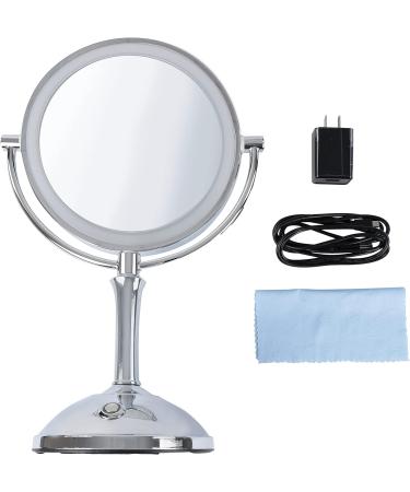 MonMed Lighted Makeup Mirror with 1x and 10x Magnification for Perfect Make Up Application - LED Standing Mirror - Buy Online on GoSupps.com