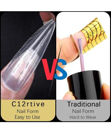C12rtive 120Pcs Dual Nail Forms Almond Extension - Full Cover Nail Molds for Poly Gel & Nail Art Design - Buy Online on GoSupps.com