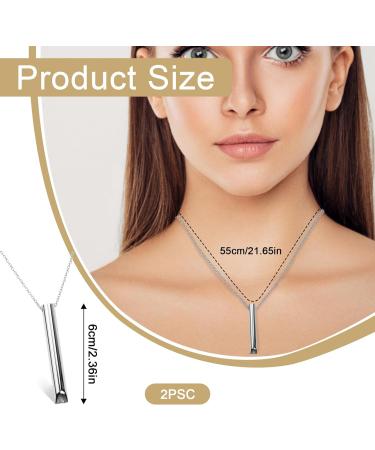 Anxiety Relief Necklace Set - Mindful Anapana Breathing for Stress Relief - Portable Deep Breathing Exercises - Meditation Tool for Men and Women - Rose Gold + Silver - Buy Online on GoSupps.com