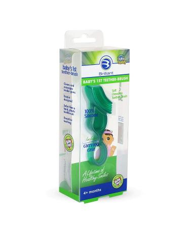 Baby's 1st Toothbrush with Case - Silicone Toddler Toothbrush | Infant Oral Care Essentials - Green - Buy Online on GoSupps.com