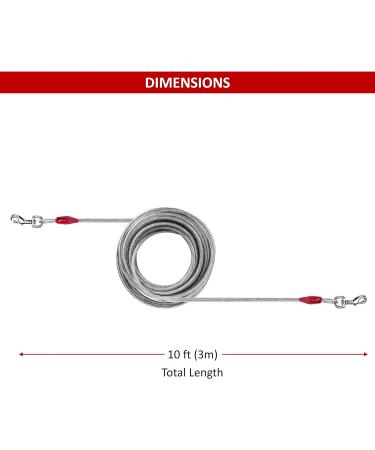 3m Dog Chains for outside Dog Tie Out Cable Heavy Duty Steel Spiral Ground Spike Stake (45cm) Dog Tether Outdoor Dog Camping Tie Out Lead Leash for Dogs 125 lbs (Cable Only 10 Feet (3m)) Cable Only 10 Feet (3m) - Buy Online on GoSupps.com