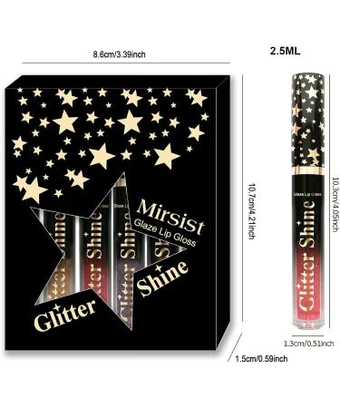 Lip Gloss - Liquid Lipstick | Glitter Lip Balm 6 Colors 2.5ml | High Shine Liquid Lipstick Beauty Makeup Set for Working Women Girls House Vacation - Buy Online on GoSupps.com