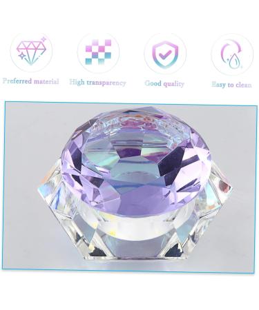 Beavorty nail art crystal cup cosmetics glass jars nail polish glass cup crystal glass cup nail art glass jar lipstick glass jar cream glass jar manicure purple big diamond 6.5x8cm Purple - Buy Online on GoSupps.com