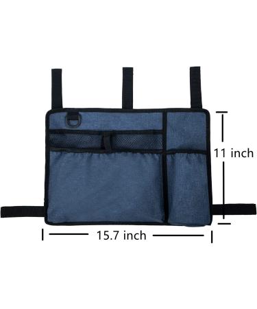 Caroo Walker Bag Basket with Cup Holder - Water-Resistant Organizer for Adult Folding Walkers Rollator - Blue - Buy Online on GoSupps.com